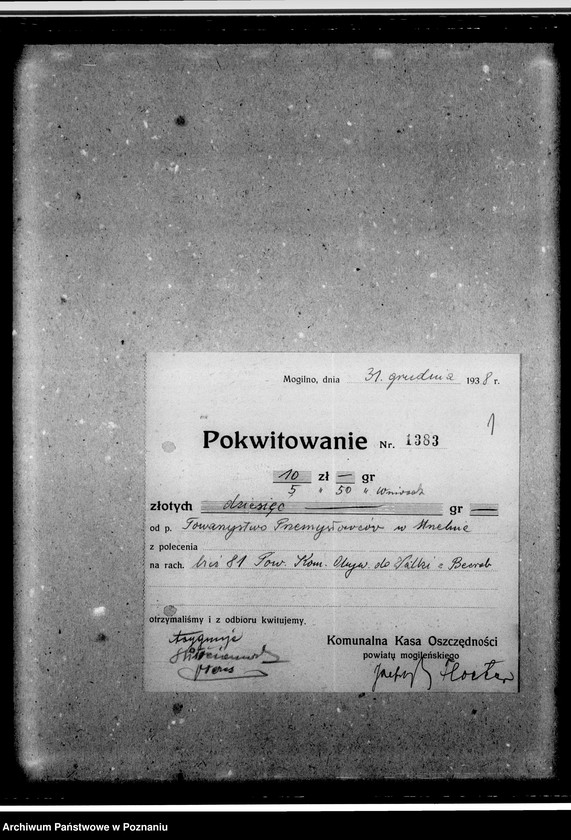 Obraz 5 z jednostki "Lista składek członkowskich Towarzystwa Przemysłowców w Strzelnie. Rachunki, pokwitowania"