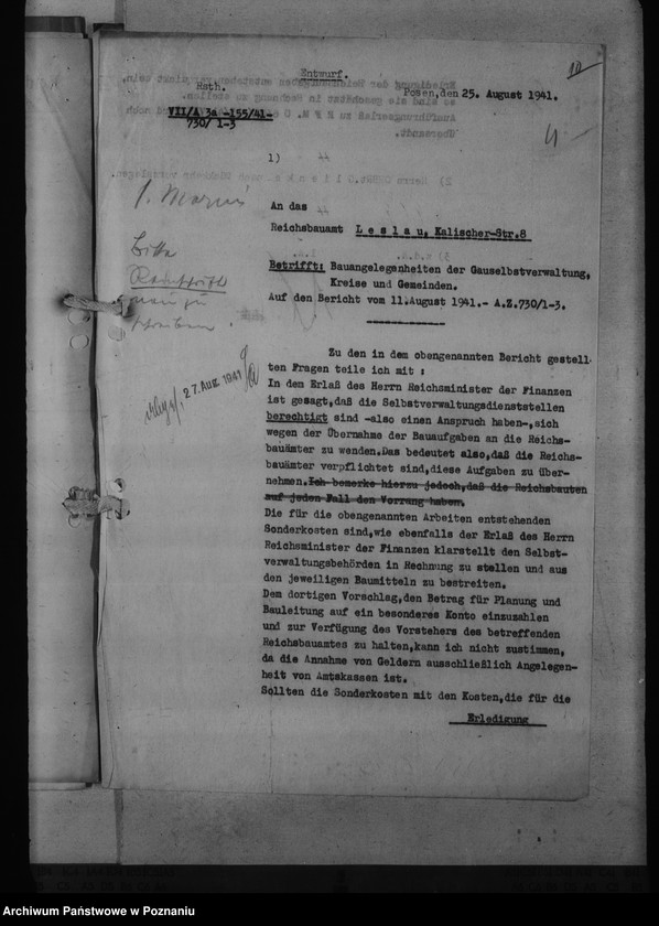 Obraz 9 z jednostki "Bauangelegenheiten der Gauselbstverwaltung, Kreise und Gemeinden"