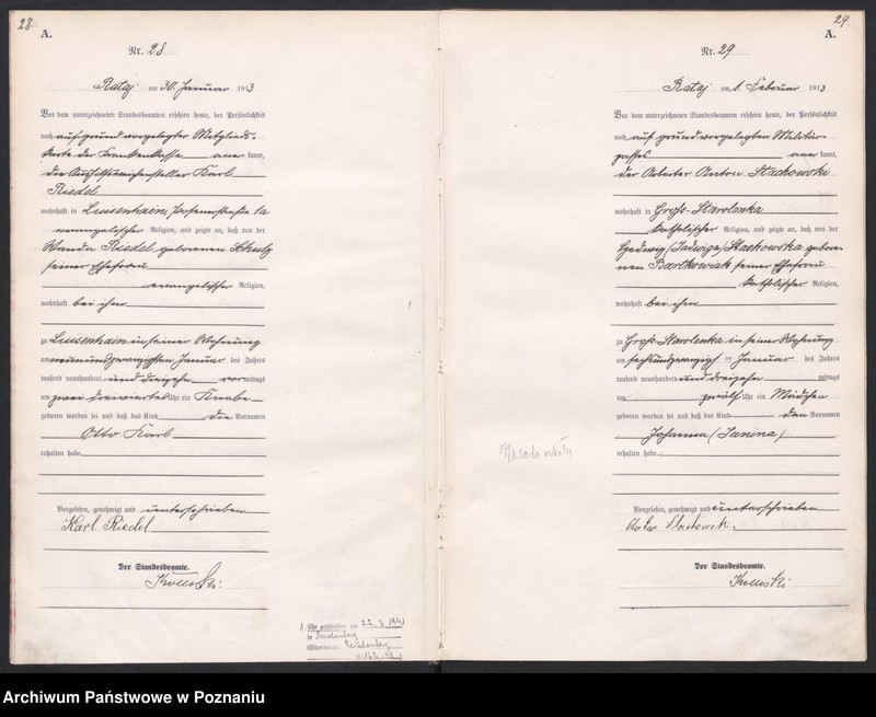 Obraz 17 z jednostki "Księga miejscowa urodzeń [Rejestr główny urodzeń]"