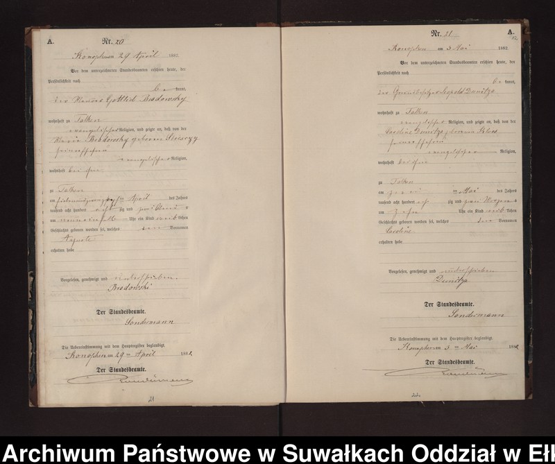 image.from.unit.number "Geburts-Neben-Register des Preussischen Standes-Amtes Gr. Konopken Kreis Loetzen"