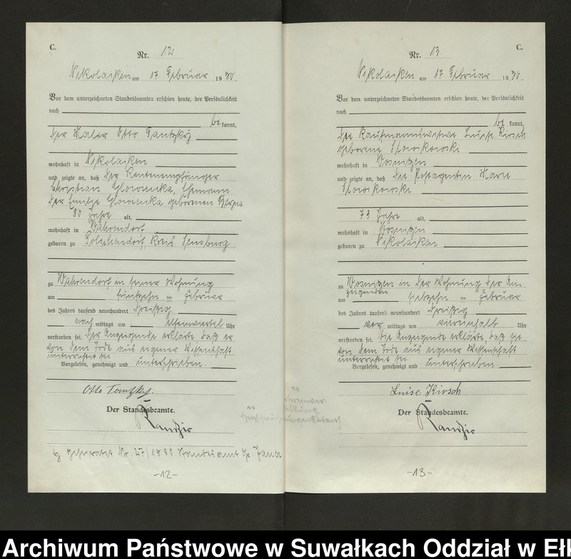 image.from.unit.number "Sterbe=Haupt=Register des Königlichen Preussischen Standes-Amtes Nikolaiken Kreis Sensburg"