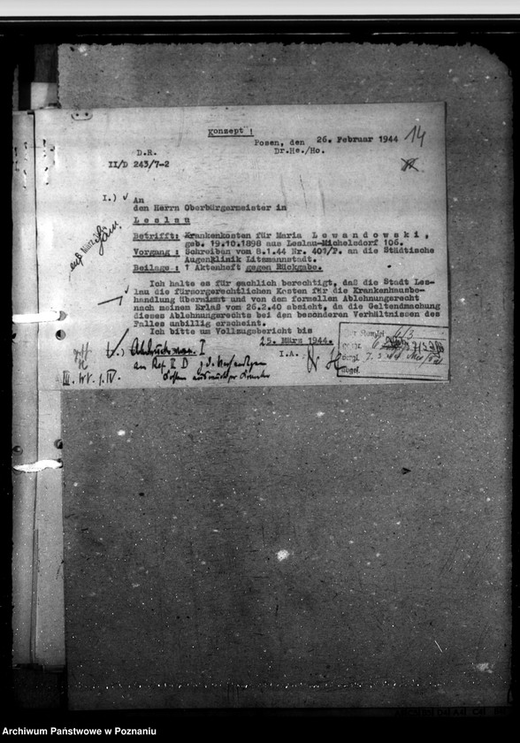 Obraz 18 z jednostki "Fürsorgekosten für auswärtige Kranke"