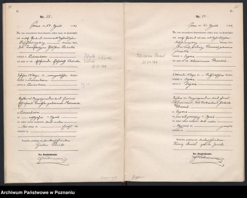 Obraz 20 z jednostki "Księga miejscowa zgonów [Rejestr główny zgonów]"