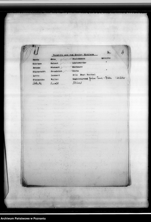 Obraz 8 z jednostki "Spisy miejscowych Niemców, którzy zginęli w 1939 roku"