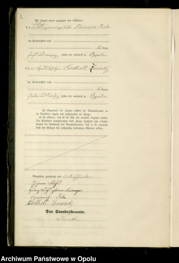 Obraz 19 z jednostki "Rejestr Małżeństw pierwopis 1888 [Opole] 1-148"