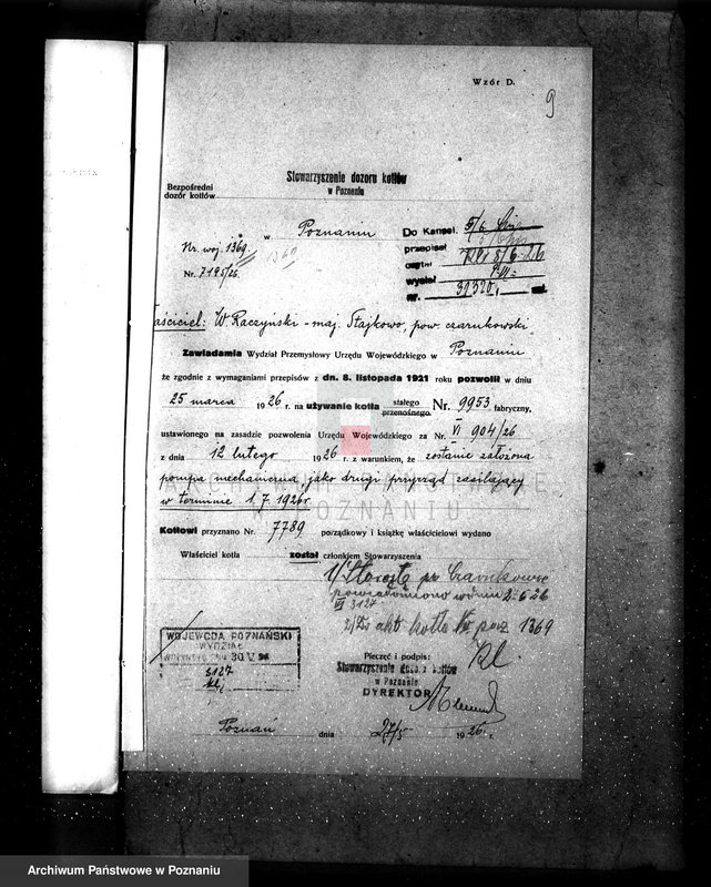 Obraz 14 z jednostki "Suszarnia płatków ziemniaczanych W. Raczyńskiego w Stajkowie pow. czarnkowski kocioł nr woj. 1369"