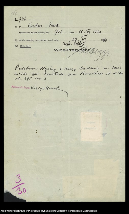 Obraz 19 z jednostki "Akta dowodów osobistych. Tom II-gi"