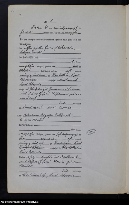 image.from.unit.number "Heirats-Neben-Register Nr 1 - 11 T. I"