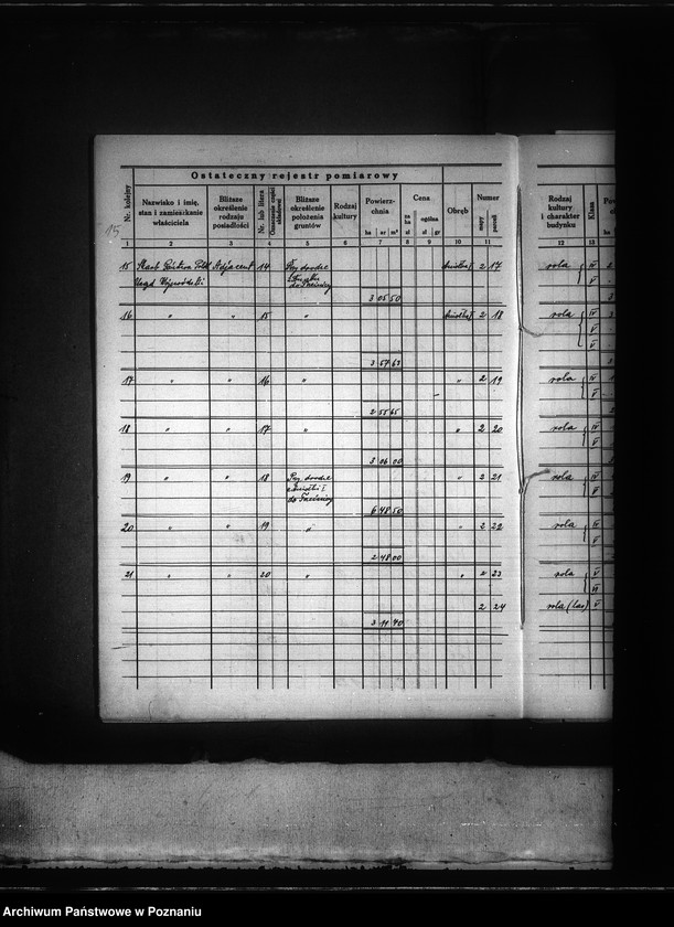 Obraz 19 z jednostki "Ostateczny i tymczasowy rejestr pomiarowy majątku Aniołka powiat kępiński"