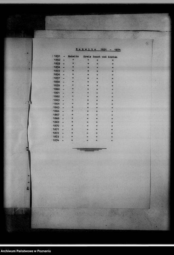 Obraz 17 z jednostki "Verzeichnis der im Amtsgericht Wollstein [Wolsztyn] befindlichen Kirchenduplikate"