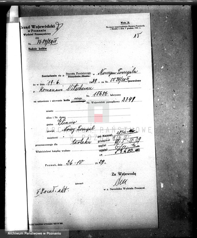 Obraz 20 z jednostki "Tartak w Glinnie, pow. nowotomyski, własność R. Nitsche nr woj. 2349"