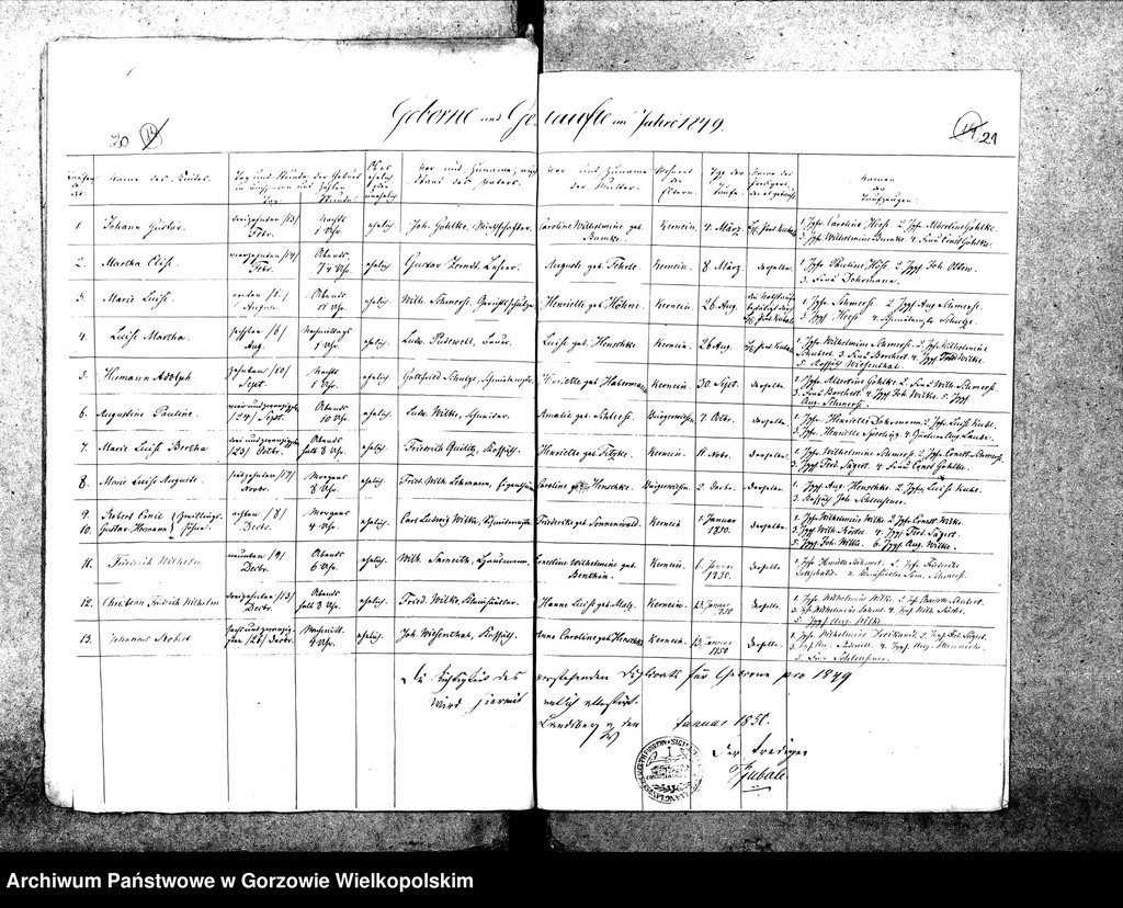 image.from.unit.number "Duplikate der Kirchenbücher von Giesenaue: Giesenaue (Jeżyki), Kernein (Karnin), Ludwigsthal (Trzęsów)"