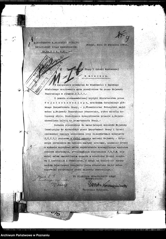 Obraz 13 z jednostki "Korespondencja w sprawach pośrednictwa pracy z wojew. pomorskim"