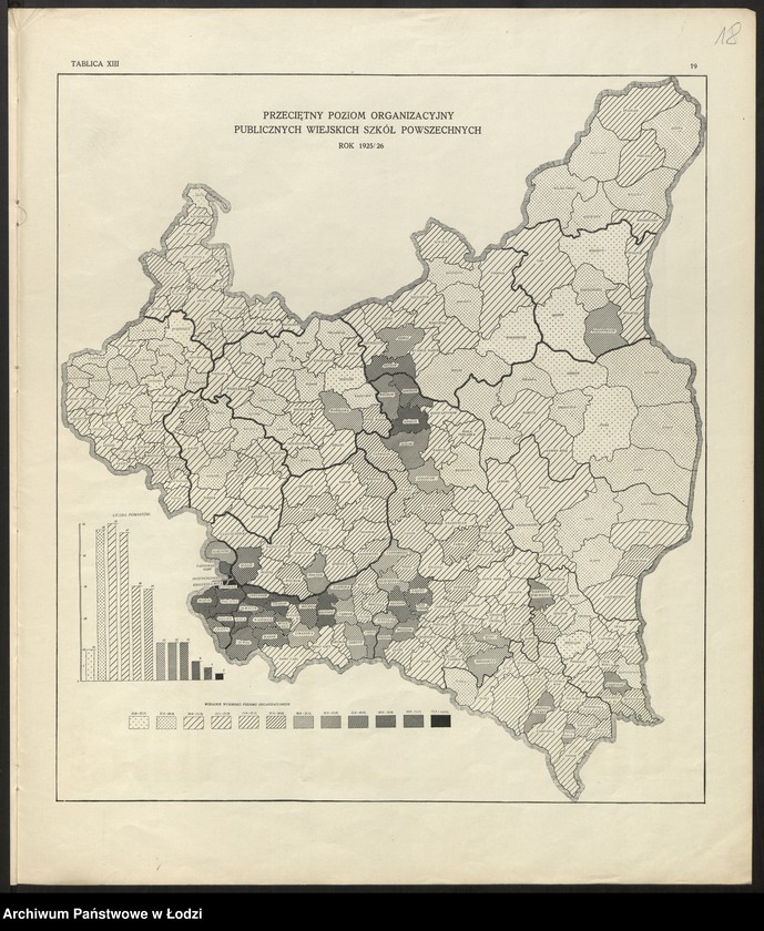 Obraz 20 z jednostki "Atlas szkolnictwa powszechnego Rzeczypospolitej Polskiej. Opracował Marian Falski, Warszawa 1929"