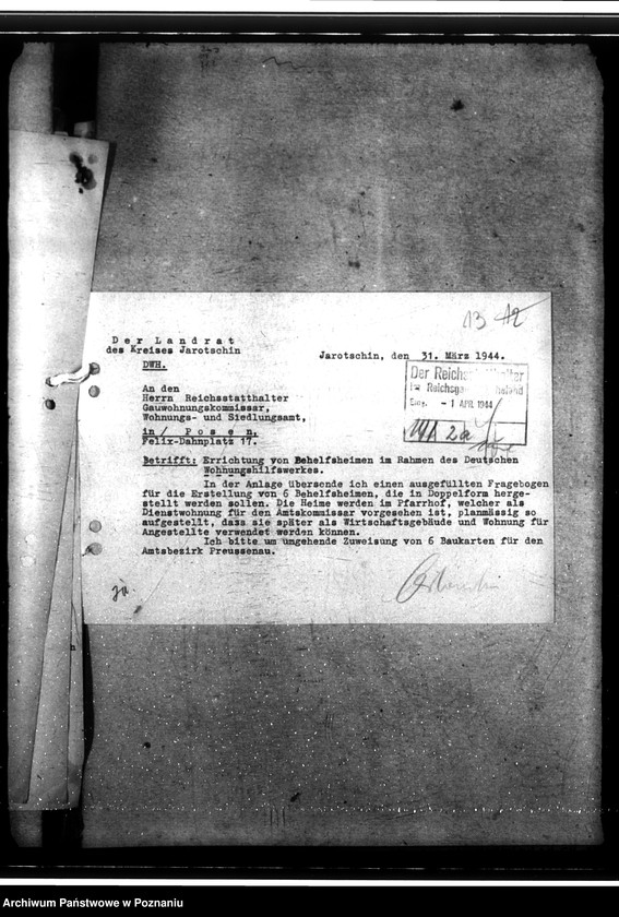 Obraz 17 z jednostki "Errichtung von Behelfsheimen des DWH. Baukarten"