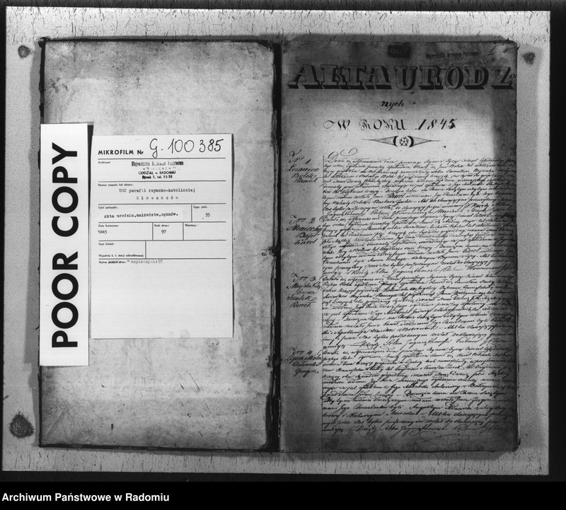 image.from.unit.number "Duplikat urodzonych, zaślubionych i zmarłych w parafii Głowaczew akta w sobie mieszczący za rok 1845"