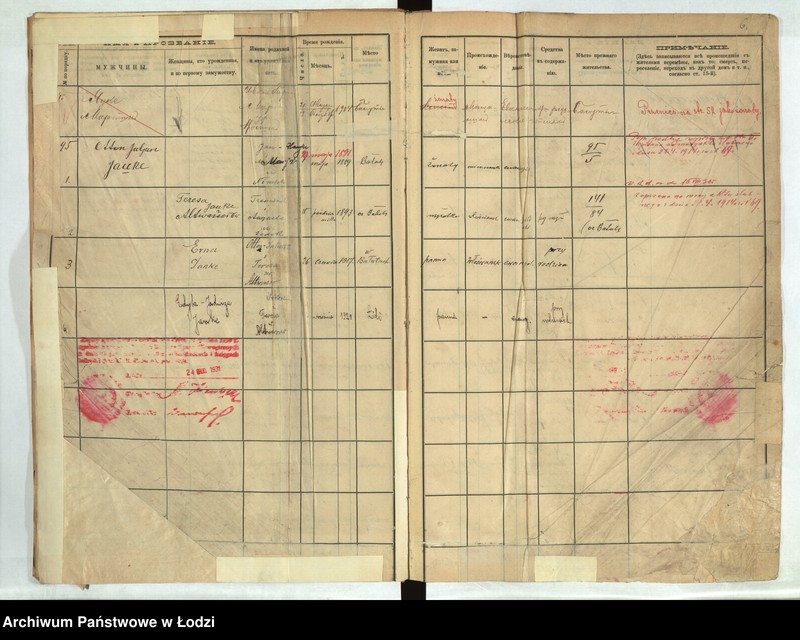 Obraz 6 z jednostki "[Księga ludności stałej m. Łodzi guberni piotrkowskiej - Dzielnicy Bałuty nr domu 95-115]"
