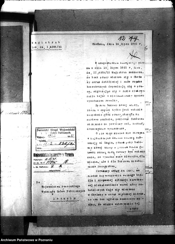 Obraz 17 z jednostki "Magistrat miasta Chełmży [subwencje na roboty doraźne]"