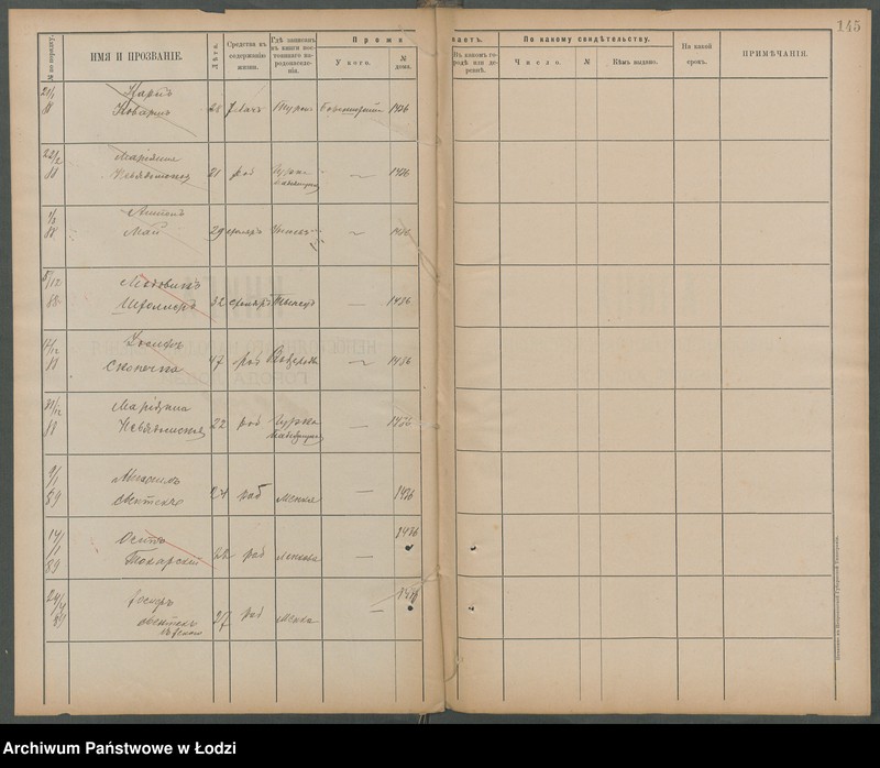 Obraz 13 z jednostki "[Księga ludności niestałej m. Łodzi nr domu 1433-1460]"