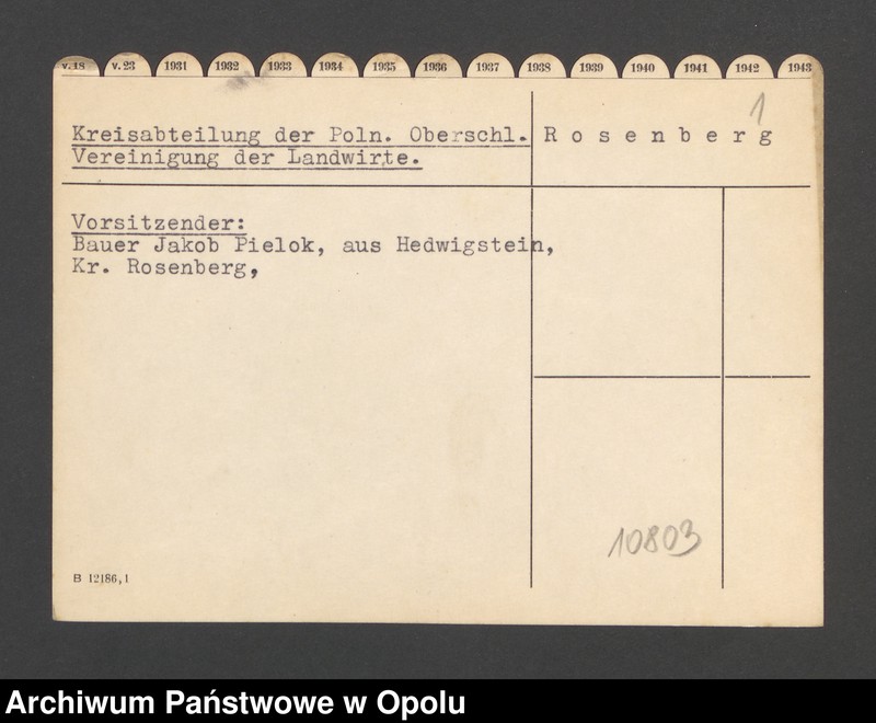 Obraz 3 z jednostki "Kreisabteilung der Poln. Oberschl. Vereinigung der Landwirte Rosenberg"