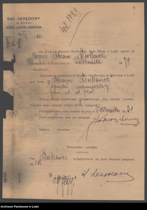 Obraz 6 z jednostki "Abram Lewkowicz- sprzedaż manufaktury"