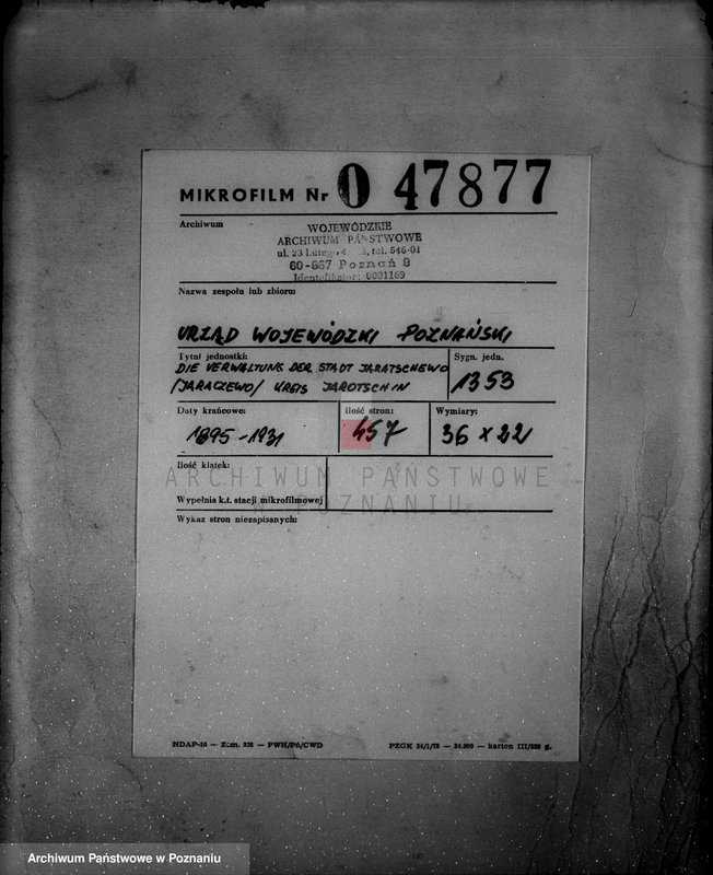 Obraz 2 z jednostki "Die Verwaltung der Stadt Jaratschewo /Jaraczewo/ kreis Jarotschin"