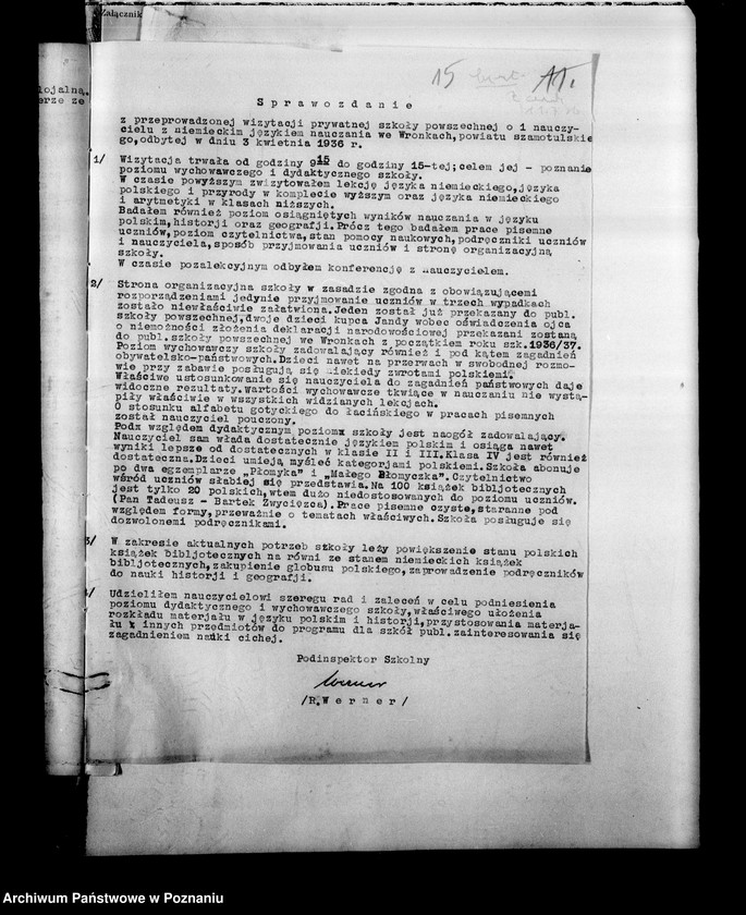 Obraz 19 z jednostki "Prywatna Szkoła Powszechna z niemieckim językiem nauczania Wronki powiat Szamotuły"