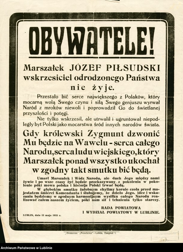 image.from.collection.number "Józef Piłsudski na plakacie i afiszu APL111"
