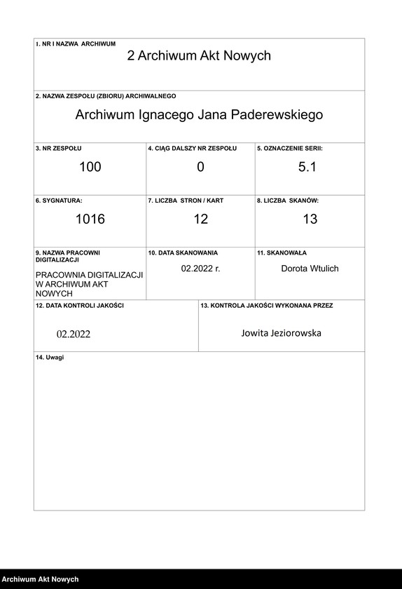 Obraz 1 z jednostki "Mowa na obiedzie wydanym przez "Kościuszko Foundation""