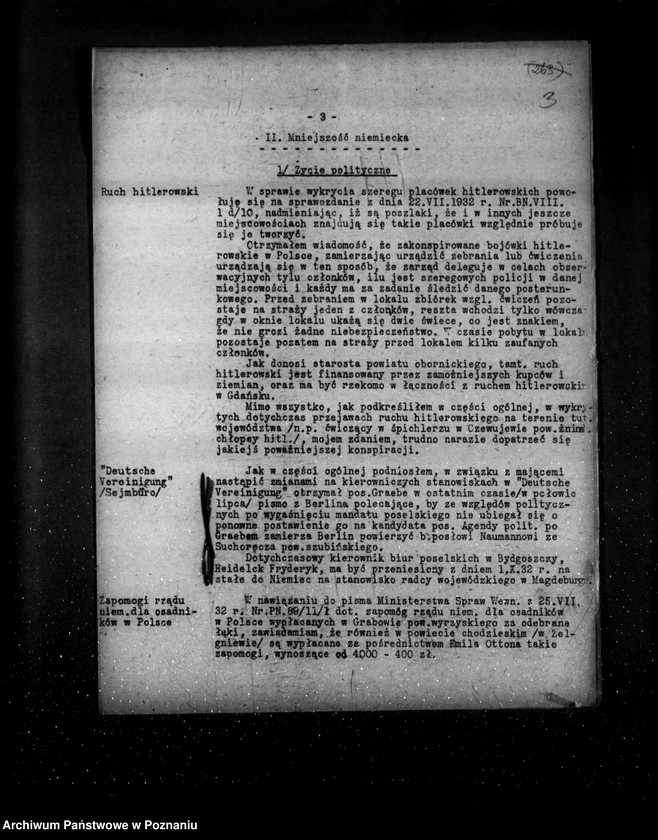 Obraz 7 z jednostki "Sprawozdania miesięczne z życia mniejszości narodowych za miesiące lipiec-grudzień 1932 r."