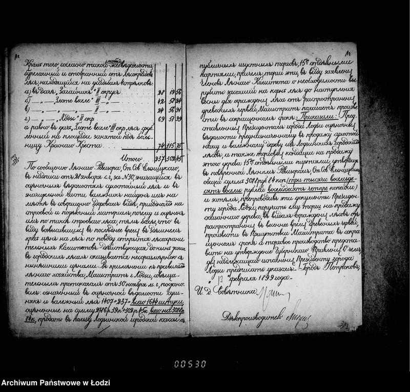 Obraz 11 z jednostki "O vyrubke i prodaži derevev v lodzinskich gorodskich lesach"