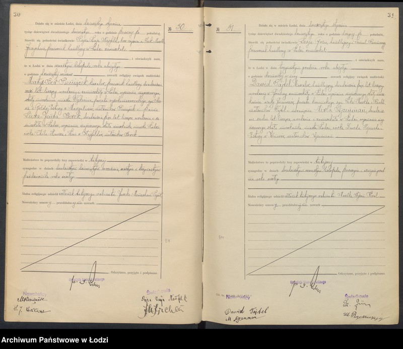 Obraz 18 z jednostki "Akta małżeństw od numeru 1 do numeru 600"