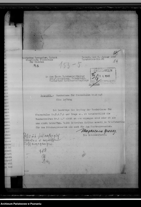 Obraz 18 z jednostki "Oberschule für Mädchen zu Lodz"