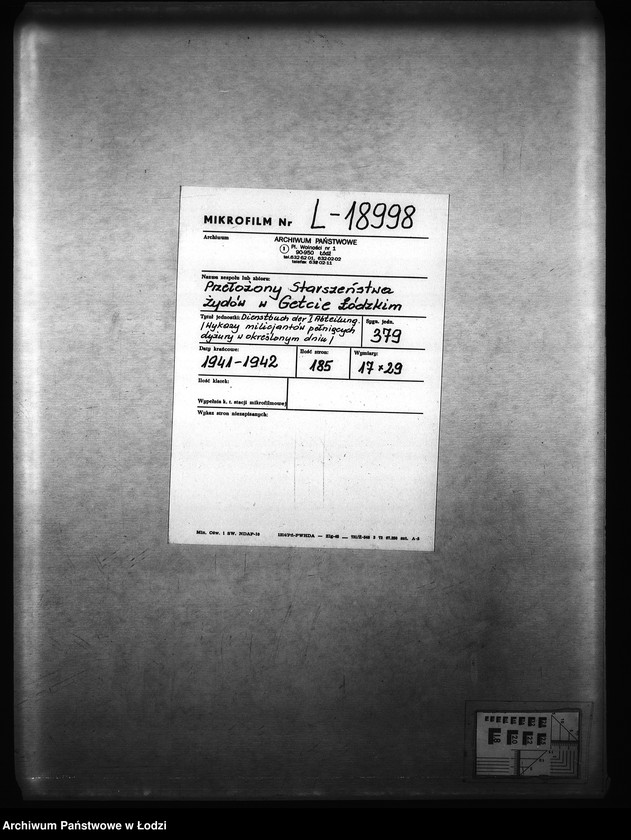 Obraz 2 z jednostki "Dienst-Buch der I Abteilung [Wykazy milicjantów pełniących dyżury w określonym dniu]"