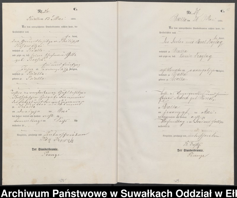 image.from.unit.number "Sterbe-Haupt-Register des Königlich Preussischen Standes-Amtes Bialla Kreis Johannisburg"