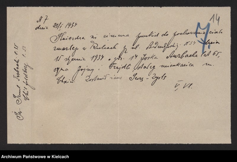 image.from.unit.number "Załączniki do akt zgonu Okręgu Bożniczego Kielce za rok 1934"