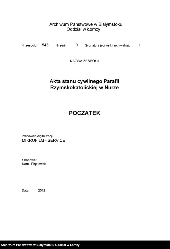 Obraz 3 z jednostki "Księga urodzeń, małżeństw i zgonów"