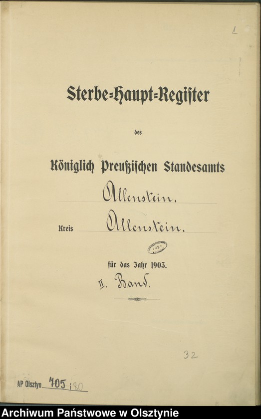 image.from.unit.number "Sterbe-Haupt-Register Tom II,Nr 396 - 488"