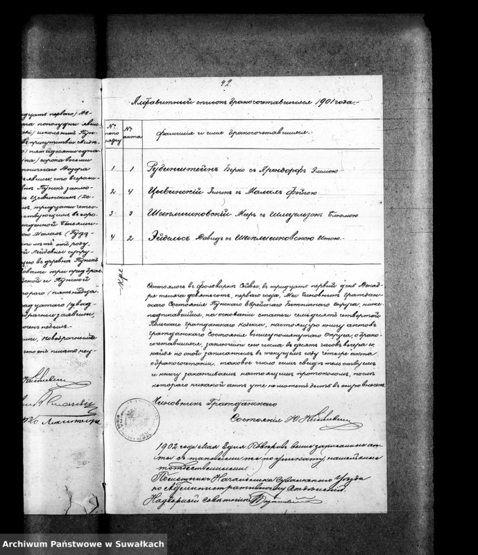 image.from.unit.number "Dublikat Aktov Graždanskago Sostojanija o rodivšichsja, brakosočetavšichsja i umieršich evreev Punskago Božničnago Okruga na 1901 god"
