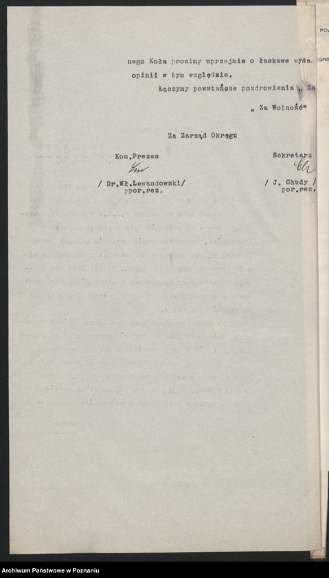 Obraz 14 z jednostki "Koło Obwodowej Komendy Transportu Wojskowego - Poznań korespondencja [Obwodowa Komenda Transportów Wojskowych]"