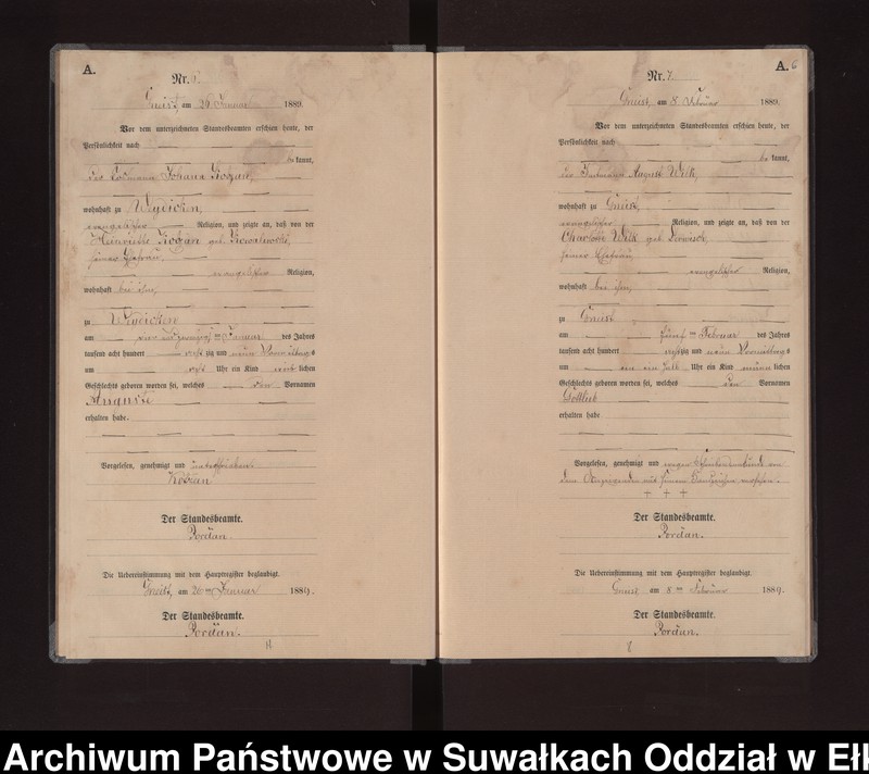 image.from.unit.number "Geburts-Neben-Register des Königlichen Preussischen Standes-Amtes Gneist Kreis Loetzen"
