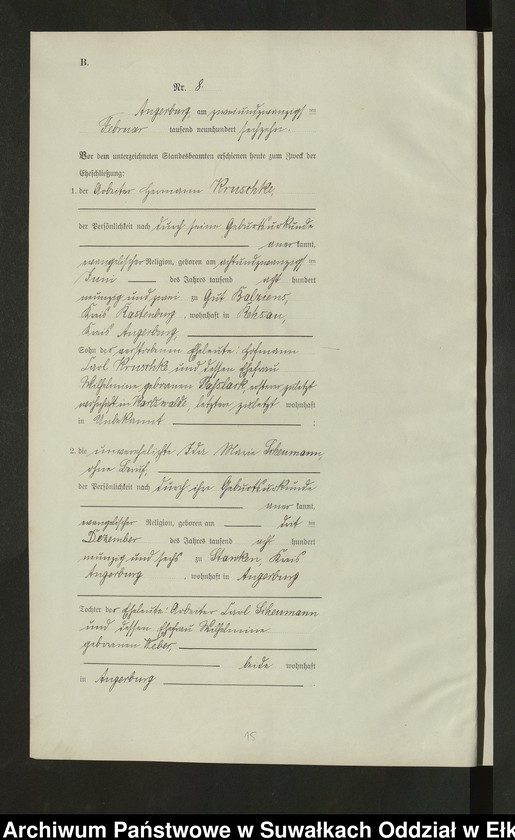 image.from.unit.number "[Heirats = Register (Neben = Register) Standesamt Angerburg einschl. der Bezirke Prinowen, Gr. Strengeln und Kehlen Kreis Angerburg]"