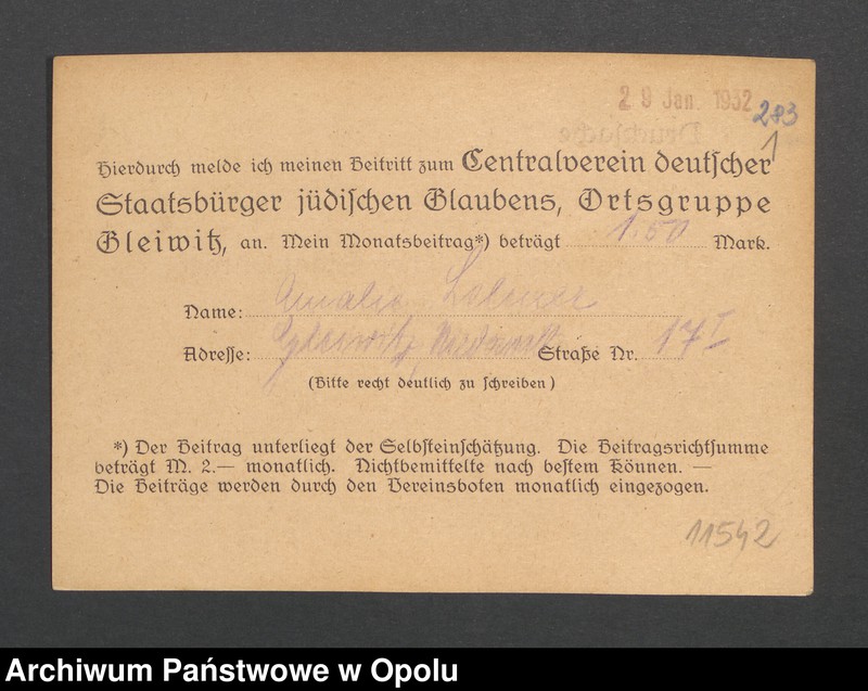 Obraz 3 z jednostki "[Lelmer Amalie, Gleiwitz]"