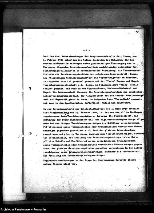 Obraz 7 z jednostki "Kontrola organizacji i działalności poznańskiej ubezpieczalni ogniowej i ubezpieczalni na życie"