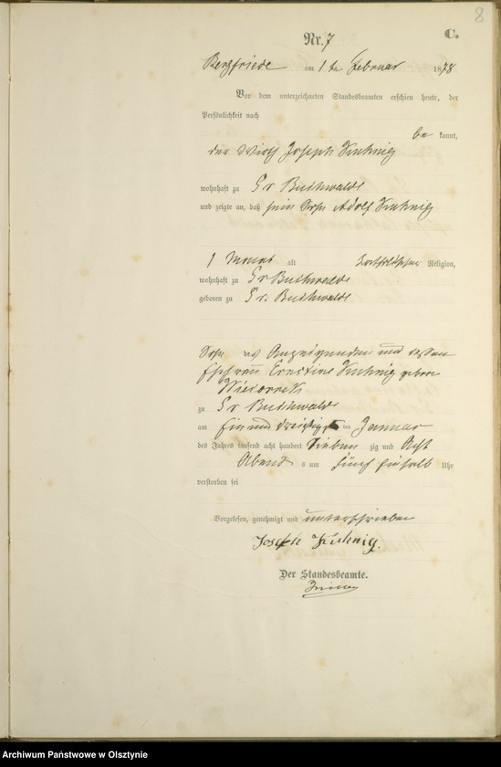Obraz 10 z jednostki "Sterbe-Haupt-Register Nr 1 - 69"