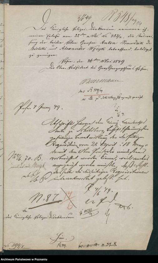 Obraz 19 z jednostki "A. betr. die polnischen Emigranten Alexander von Wężyk und Anton Prawdzic de Bielski"