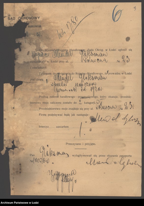 Obraz 11 z jednostki "Mendel Gliksman- sprzedaż pończoch"