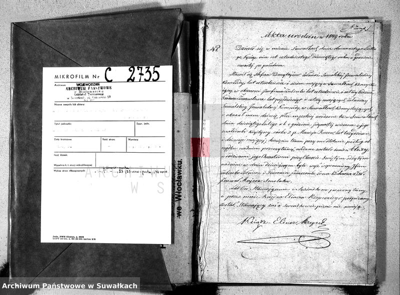 image.from.unit.number "[Księga akt urodzeń, małżeństw i zgonów parafii prawoslawnej w Suwałkach]"
