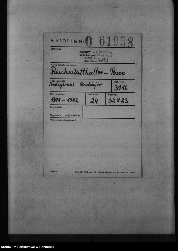 Obraz 2 z jednostki "Amtsgericht Radziejów"