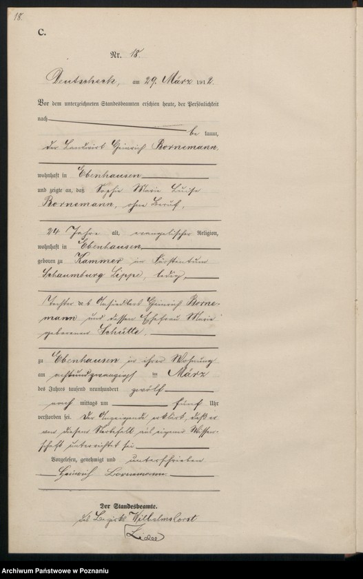 Obraz 20 z jednostki "Sterbe-Haupt-Register"